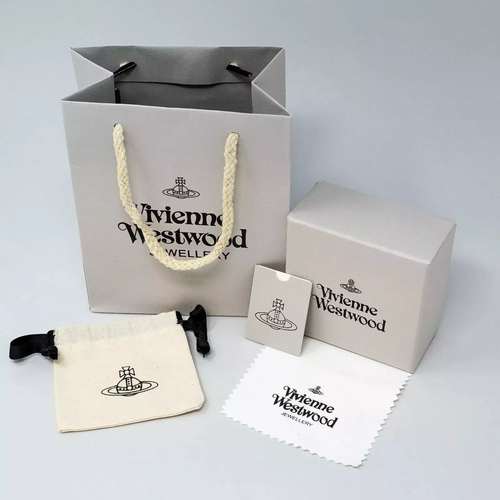 Vivienne Westwood Diamante Red Heart Orb Earrings Silver With Box - Picture 7 of 7