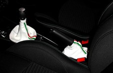 Alfa Romeo Mito 955 _ ( Bj. 2008-2019) Schaltsack und Bremse Leder Weiß