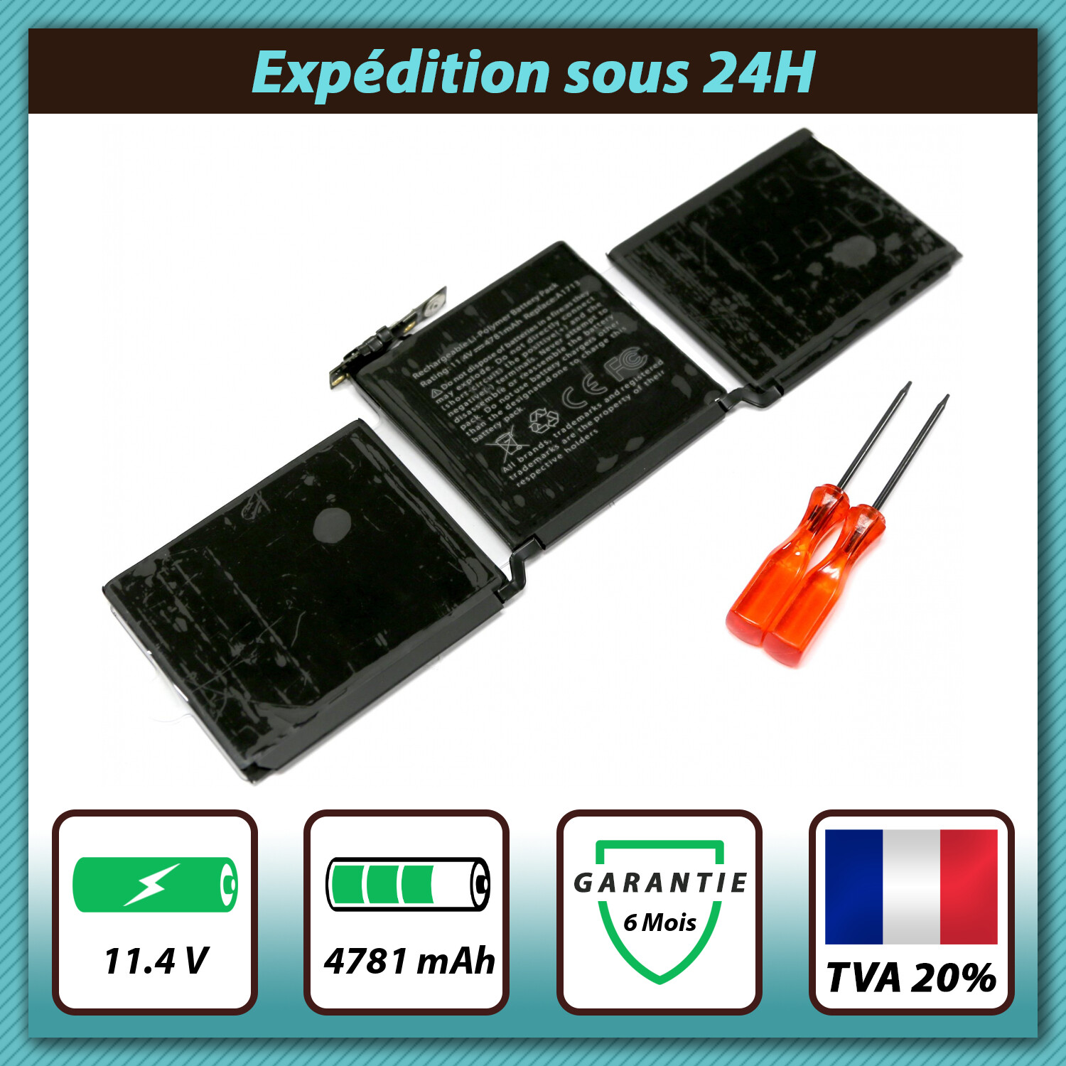 Batterie A1713 résout coupure MacBook Pro 13 A1708 ordinateur portable 4781mAh