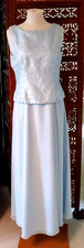 Davids Bridal Formal Dress With Chiffon Sequined Top Sleeveless Gown Size 12