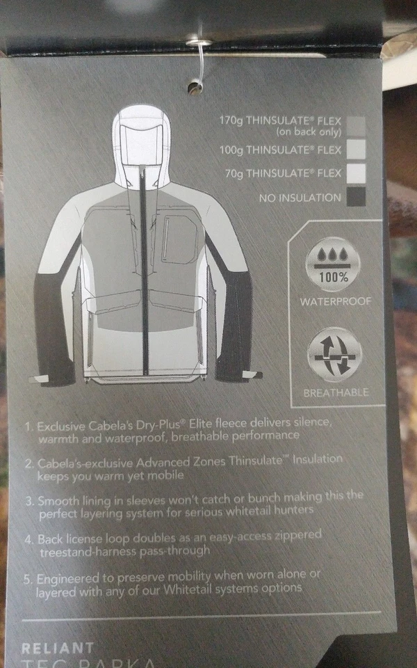 NWT $329 Mens Cabela's Instinct Reliant Tec Parka Realtree Xtra L XL XXL - Image 2 of 4