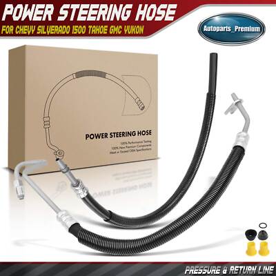 2Pcs Power Steering Pressure & Return Hose for Chevy Silverado 1500 Tahoe Yukon