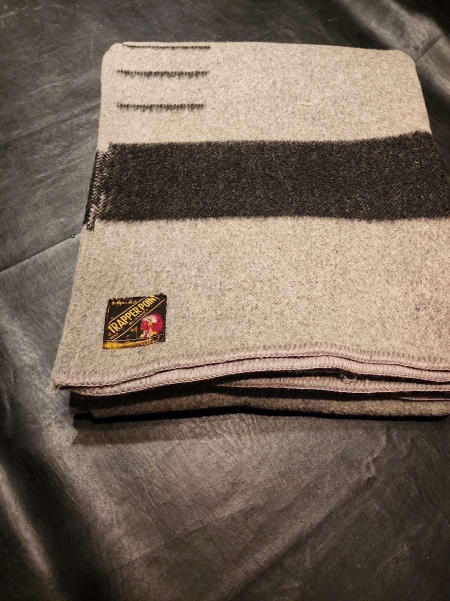 1950's Vintage Trapper Point 4 Point Gray 100% Wool