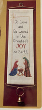 Vtg Rare The Creative Circle Christmas Joy Bell Pull Cross Stitch 1981 kit