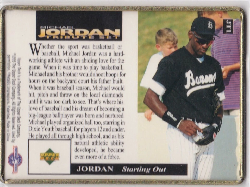 MICHAEL JORDAN $$ RARO Joven MJ Niño Cubierta Superior Metal BÉISBOL TARJETA DE NOVATO $$ RC Foto 2 de 2