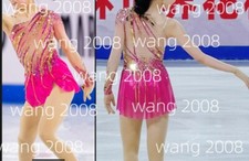 Ice skating dress Competition Figure Skating Costume pink