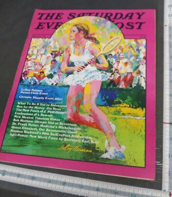 The Saturday Evening Post May 1976 Leroy Neiman paints CHRIS EVERT J magazine