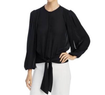 Women's Blue Francesca Silk Split Sleeve Blouse Size S
