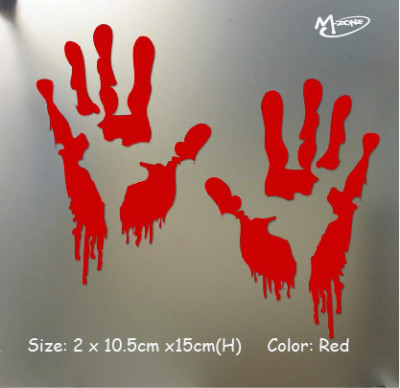 Reflective Bloody Zombie Hand Stickers Car Truck Decal Halloween 15CMx2 ...