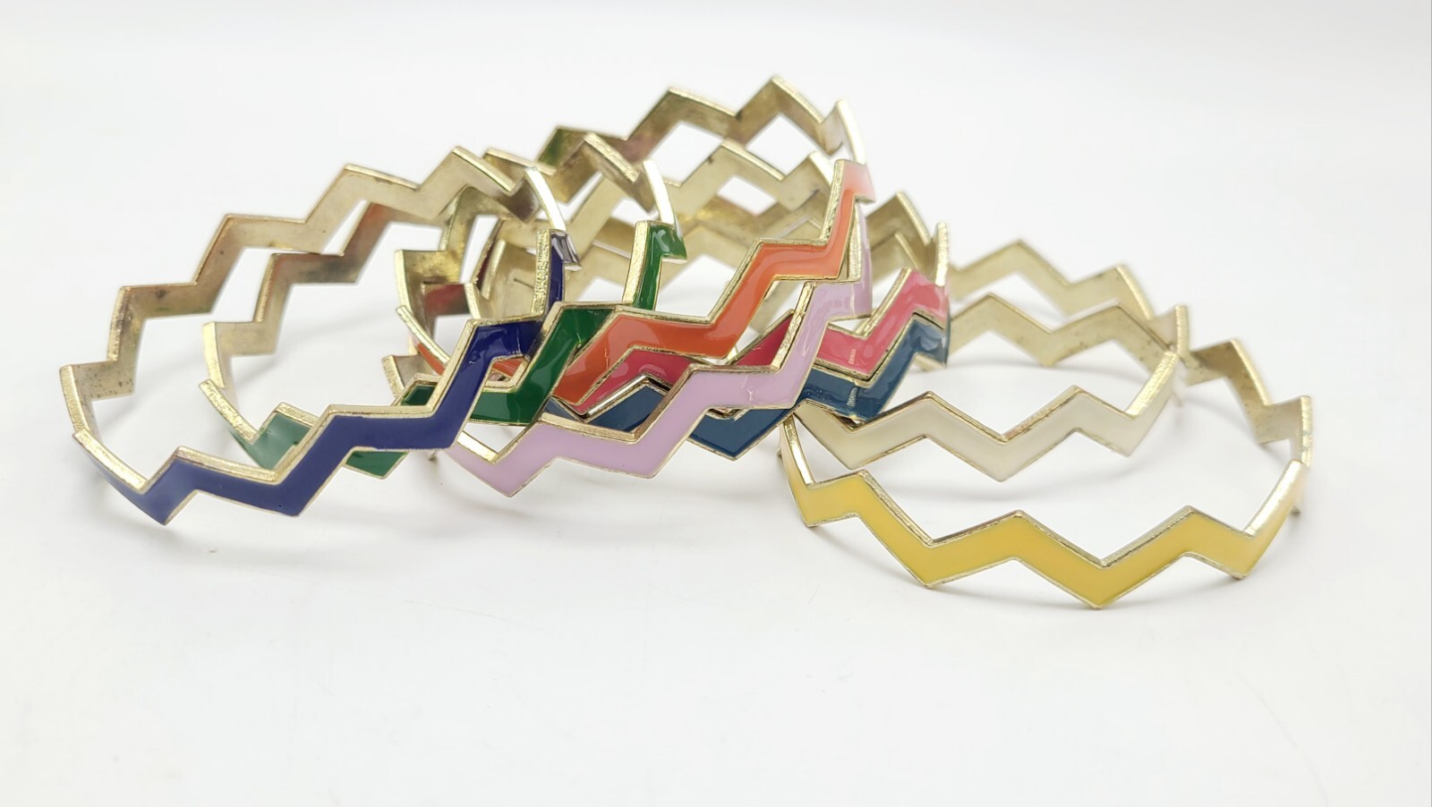 8 Chevron Stackable Bangle Bracelets In Multicolo… - image 6