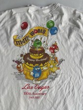 Vintage M&M's World Short Sleeve T Shirt Men Mars Candy Crew Neck Y2K 2005