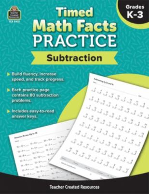 Timed Math Facts Practice - Subtraction: Grades K-3  paperback Used - Very Good