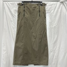 Ralph Ralph Lauren Vintage Cotton Midi Skirt Olive Green Cargo Y2K Size 8