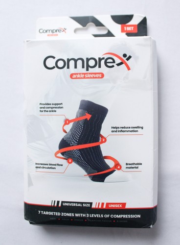 Comprex Unisex 3 Stufen Kompression Knöchelärmel ZG3 schwarz Einheitsgröße Neu mit Etikett