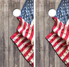 American Flag Cornhole Board Decal Wrap FREE Laminate