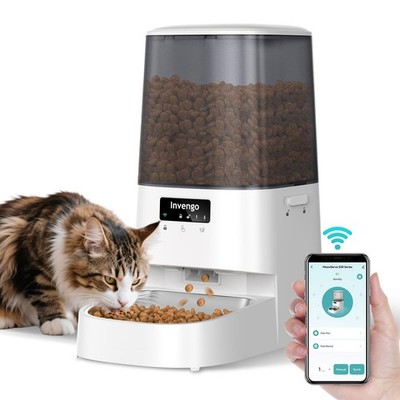 Automatic Cat Feeder with App Control, 5L Food Dispenser for Cats and Small D...
