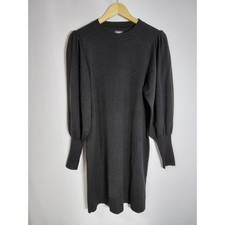 Vince Camuto Knit Dress Black Solid Long Sleeve Knee Length Women Size S