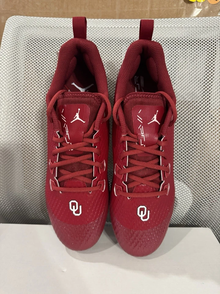Nike Jordan Vapor Edge Speed 360 2 Oklahoma Sooners Football Cleats Men Size 9.5 - Image 2 of 4