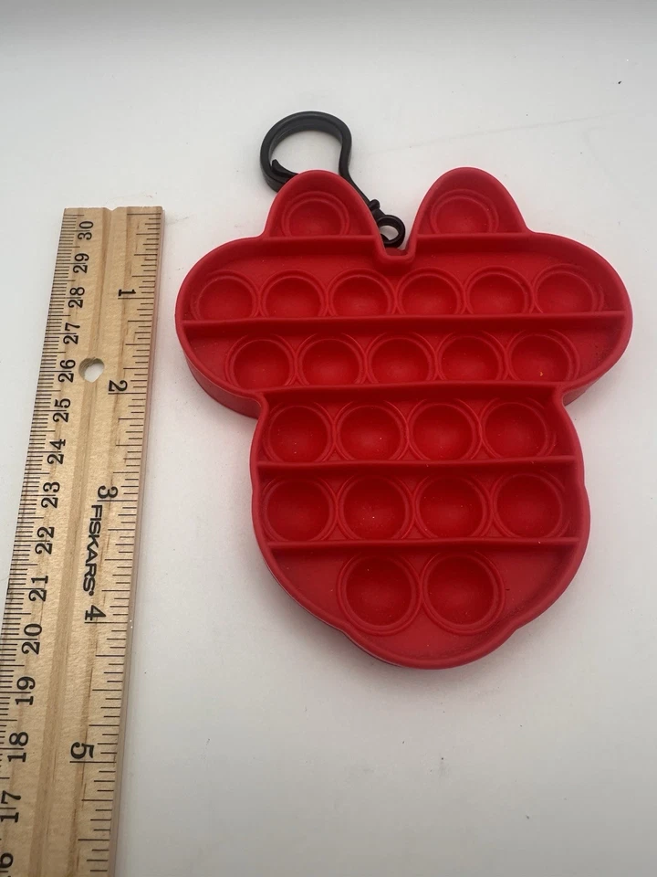 NEW Disney Minnie Mouse Red Fidget Popper Keychain Backpack Clip Sensory Toy A5 - Image 4 of 4