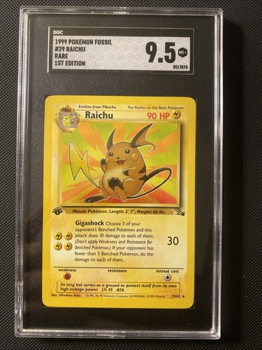 Raichu (1st Edition) graded SGC 9.5 for sale on eBay