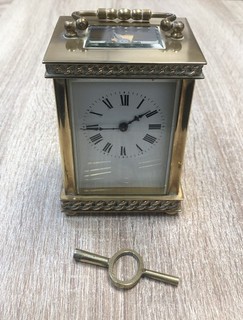 Vintage French Brass Mantel/Desk Clock – Ornate Chain Design – Not Working