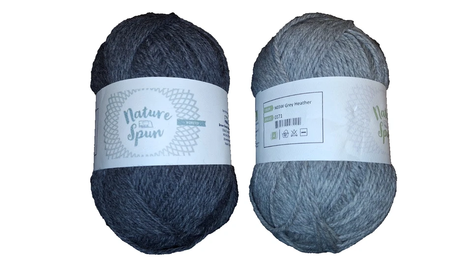 2 Sk NATURE HILADO 100% LANA Worsted - Charcol y Gris Brezo - 100 gr cada uno Foto 2 de 4