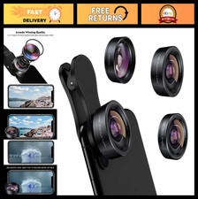 3 in 1 Phone Camera Lens Kit - 198 Fisheye, 120 Wide-Angle, 20x Macro for Smar