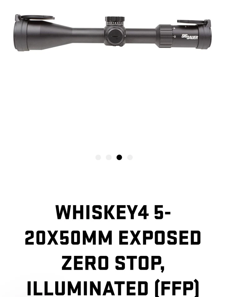 Mira telescópica iluminada Sig WHISKEY4 30 MM 5-20X50 MM FFP MOA Mill Hunter SOW45002 Foto 4 de 4