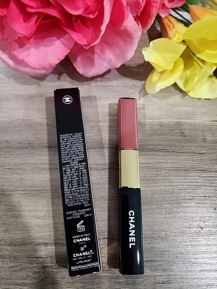 CHANEL LE ROUGE DUO 154 CARAMELO INTENSO DOS CABEZAS COLOR DE LABIOS LÍQUIDO NUEVO Foto 4 de 4
