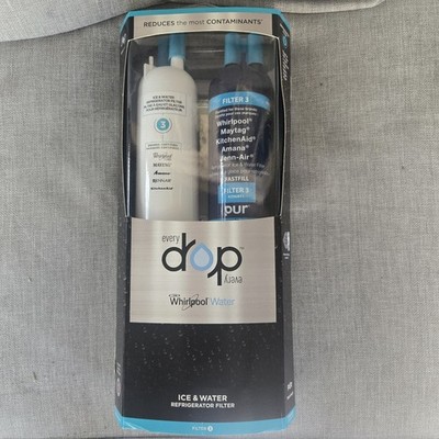 Whirlpool Water Every Drop Ice And Water Flters #3 PUR 2 PK EDR3RXD2 NEW