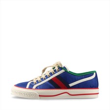 Gucci Tennis 1977 canvas Sneakers 35 Ladies' Blue GG storage bag Box Included