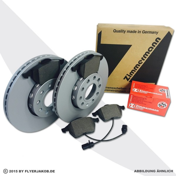 Zimmermann Bremsscheiben + BeläGe FüR Audi S3 FüR VW Golf 6 Gti 2.0R Vorne-image