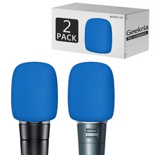Geekria Foam Windscreen for Shure MV7, SM58LC, BETA 57A, BETA 58A 2 Pack