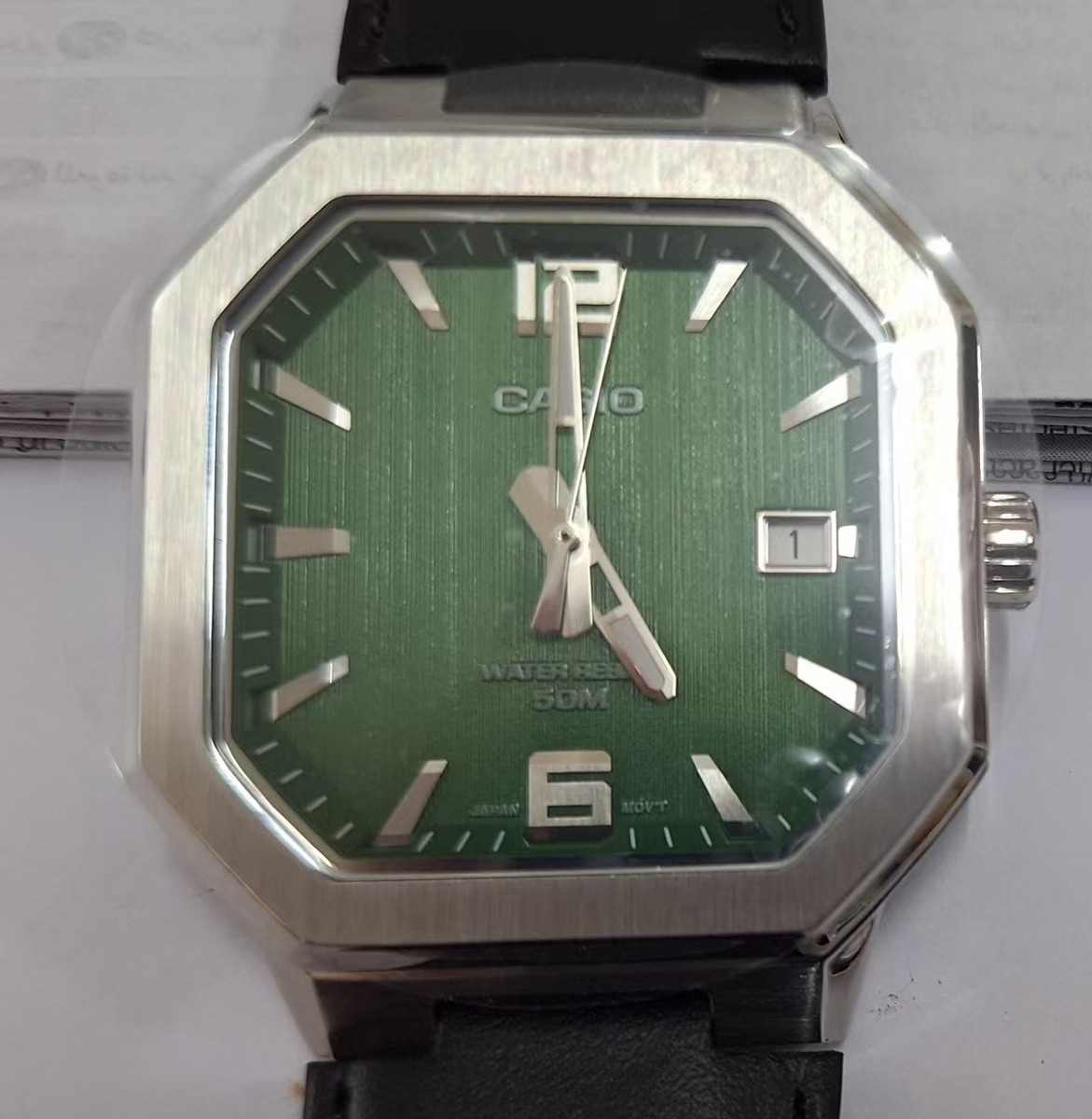 CASIO MTP‑B195 Series MTP-B195L-3A Green Dial Analog 38 mm Men's