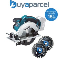 Makita DSS611Z 18V LXT Lithium Ion 165mm Circular Saw Bare - 2 BAP Extra Blades