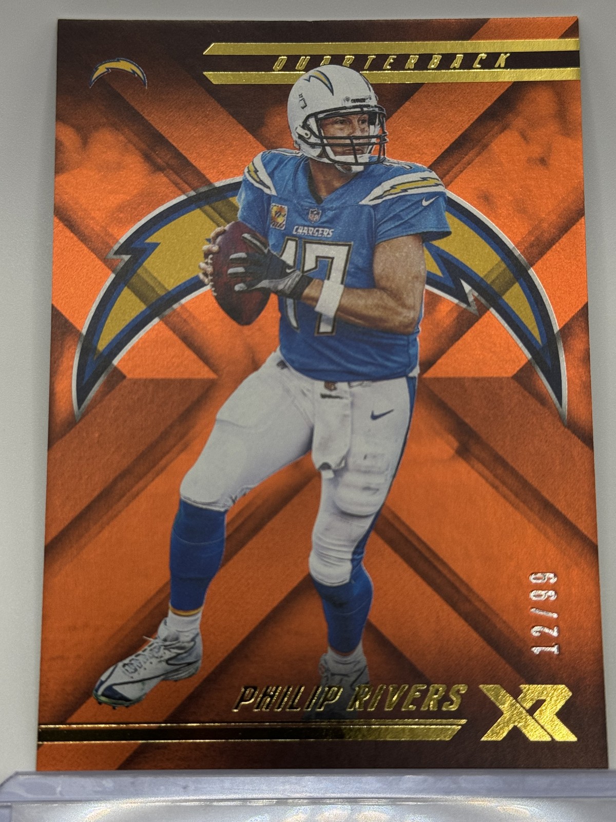 2018 Panini XR #41 Philip Rivers Orange #/99