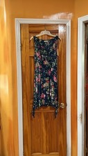 Promed Floral Sleeveless Multicolor V-neck Faux Wrap dress Size S