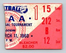 1960 NCAA BASKETBALL TOURNAMENT Ticket Stub  Jerry Lucas  John Havlicek Ohio St.