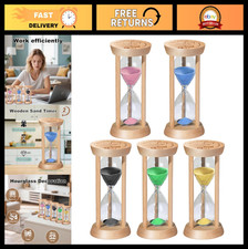 Colorful Wooden Sand Timer Set - 1/2/3/5/10 Min Hourglass for Kids, Cooking, Gam
