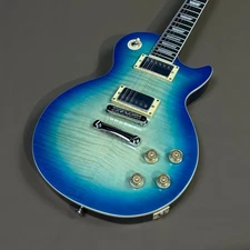 Blue Burst Std LP Electric Guitar Solid Body Flamed Maple Veneer HH Pickups