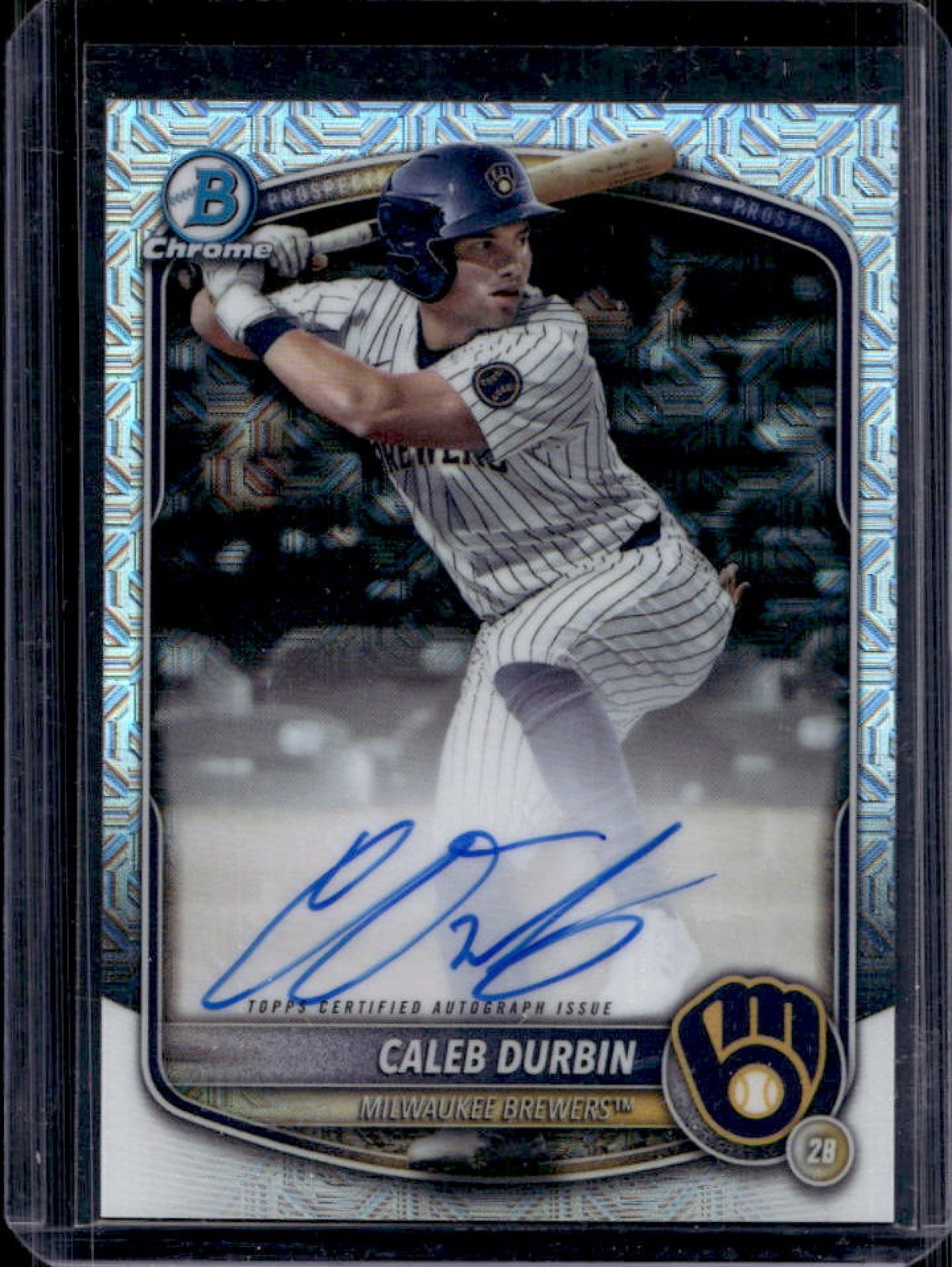 2025 Bowman Caleb Durbin Chrome Prospect Auto Mega Box Refractor #BMA-CDU