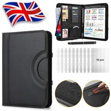 Black A4 Conference Folder Executive Portfolio Case w/Closure Belt for Interview