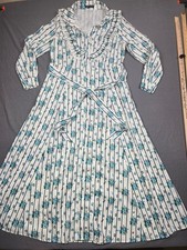 Shein Floral & Stripe Long Sleeve Belted Maxi Dress Size L Cottage Core Prairie