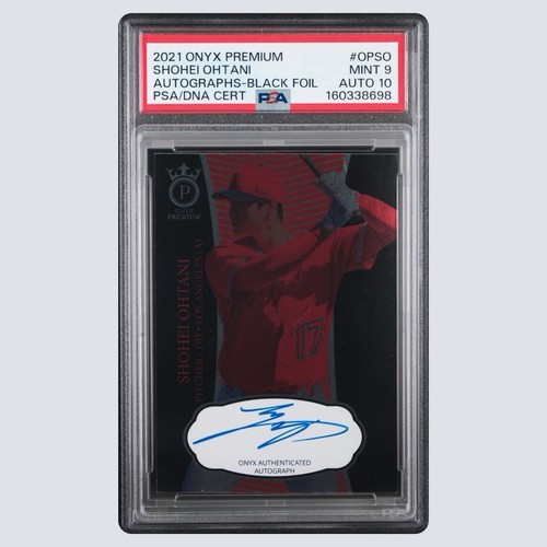 2021 ONYX PREMIUM SHOHEI OHTANI AUTOGRAPHS-BLACK FOIL PSA/DNA 9 AUTO 10 #10/20