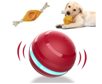 Bentopal Interactive Dog Ball Motion Activated Wicked Squeaky Dog Busy Toy (Red)