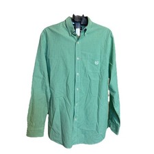 Chaps Ralph Lauren Green Gingham Easy Care Button Down Shirt Men’s Large Summer