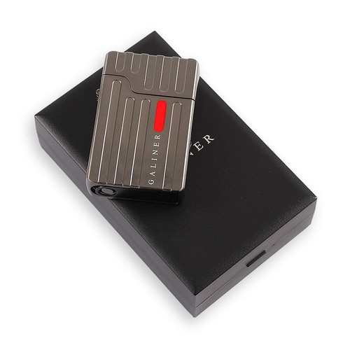 Galiner Metal Cigar Lighter 2 Jet Torch Butane Windproof With Hole Punch Travel - Picture 11 of 14