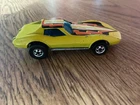 Vintage 1975 Hot Wheels Yellow Corvette Stingray Blackwalls Made In Hong Kong