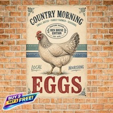 Farm Life Retro Poster Tin Sign 8x12 Rustic Country Kitchen Metal Plaque