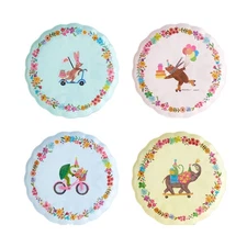 Party Celebration Scalloped Melamine Plates Set of 4